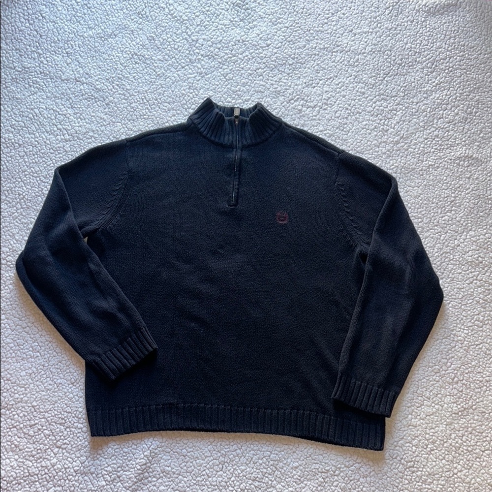Chaps Men's Dark Blue Half-Zip Sweater